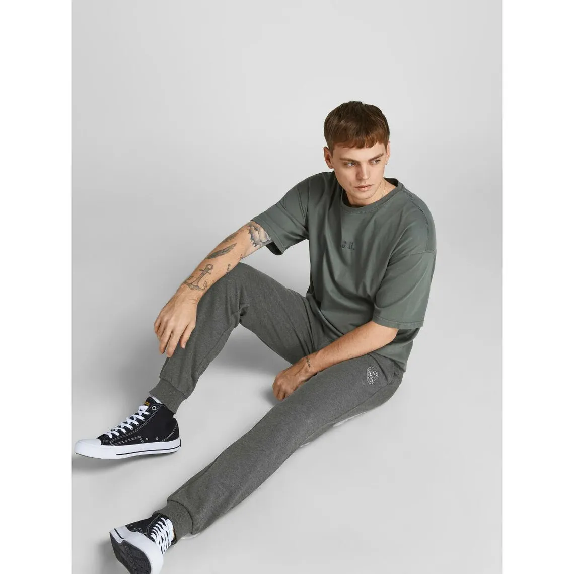 Pantalon de survêtement Regular Fit Gris Foncé en coton | 3 Suisses