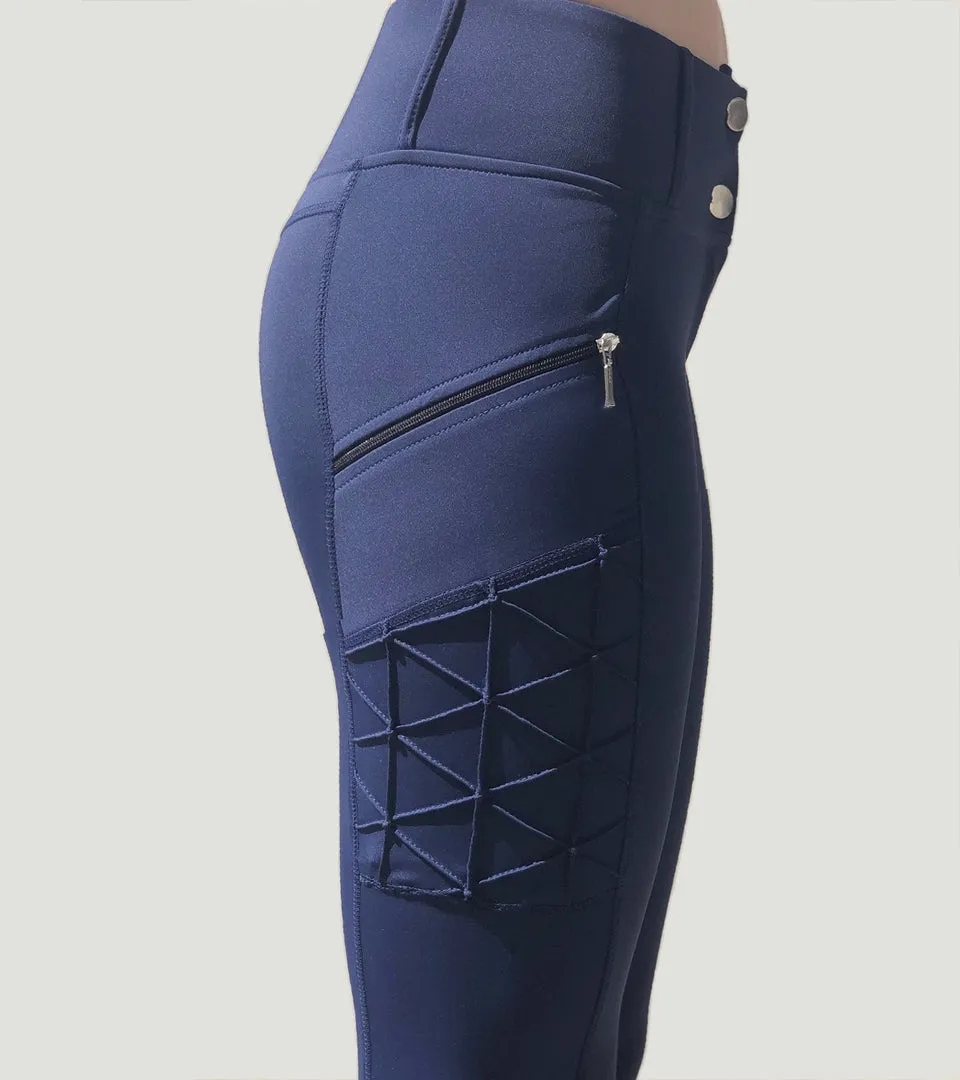 Pantalon d'équitation Full Grip Magic Vibes Bleu Marine
