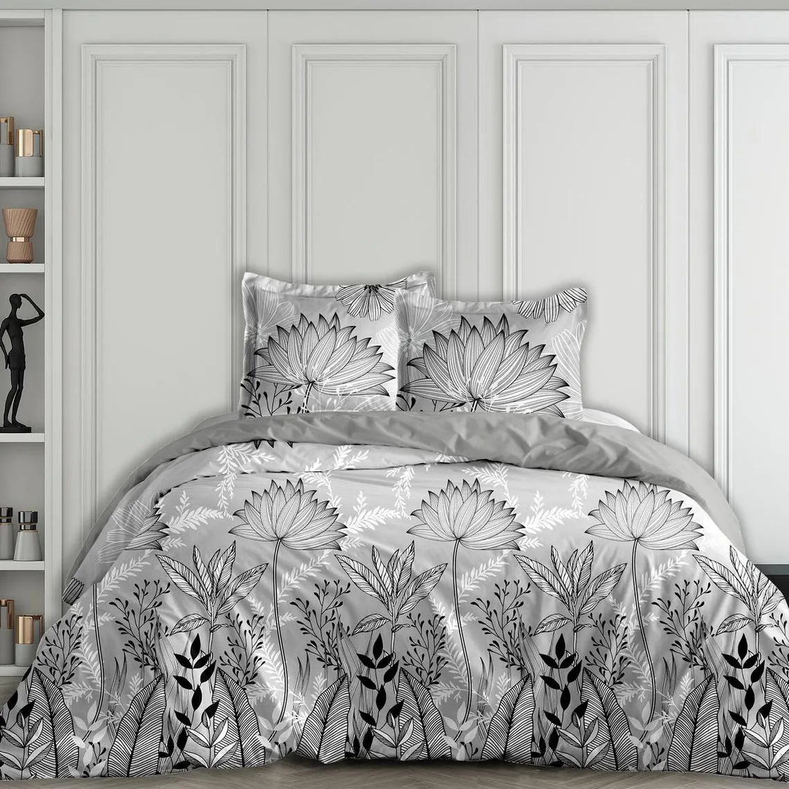 PARURE MODERNISTE GRIS + 2 TAIES | 3 Suisses