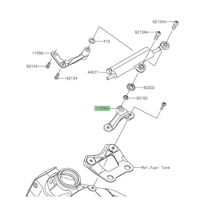 Patte cadre amortisseur Öhlins Ninja ZX-6R (2019-2020) | Moto Shop 35