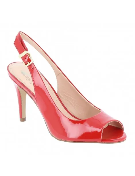 peep toes classiques cuir vernis rouge vif 10 cm