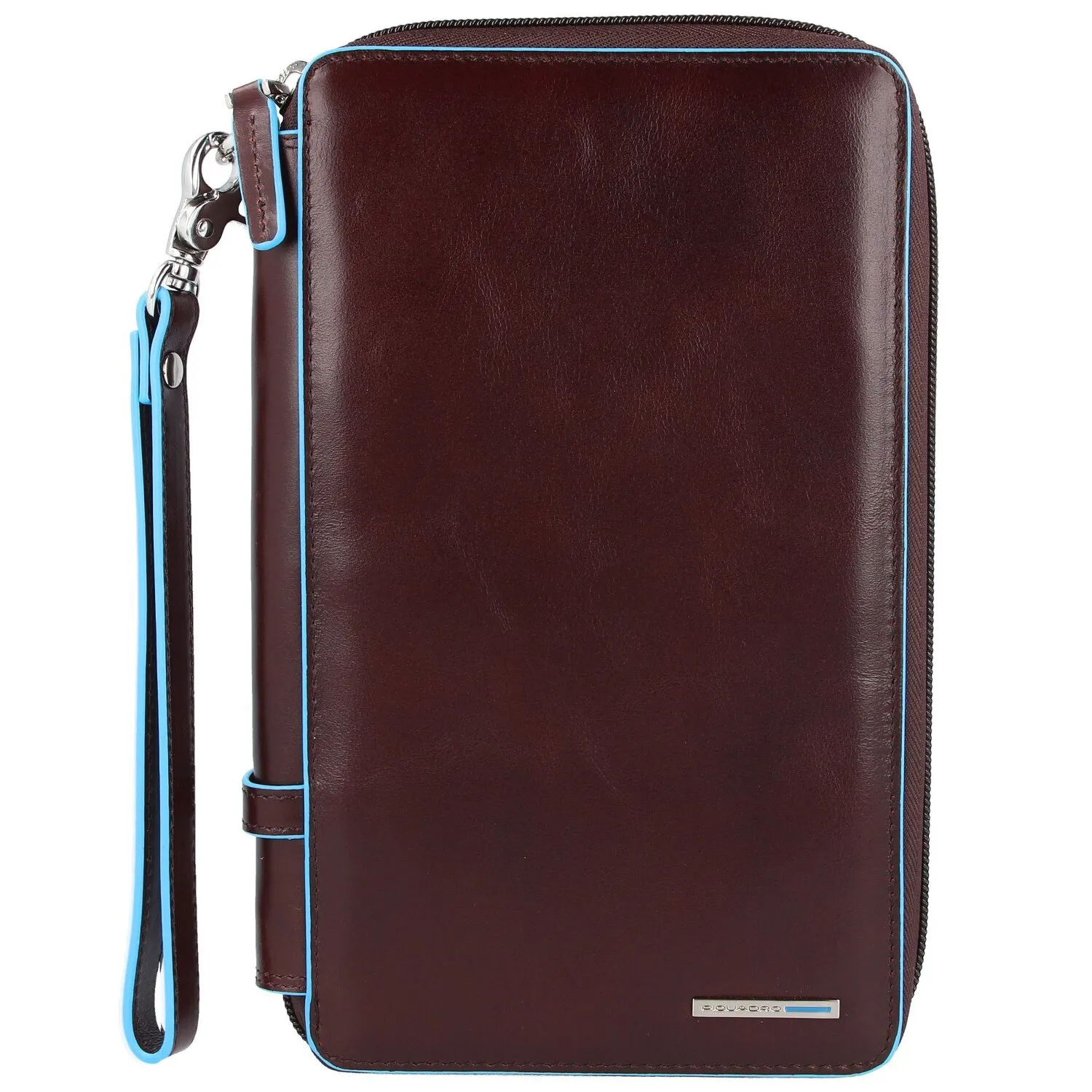 Piquadro Blue Square Étui pour passeport en cuir 14 cm