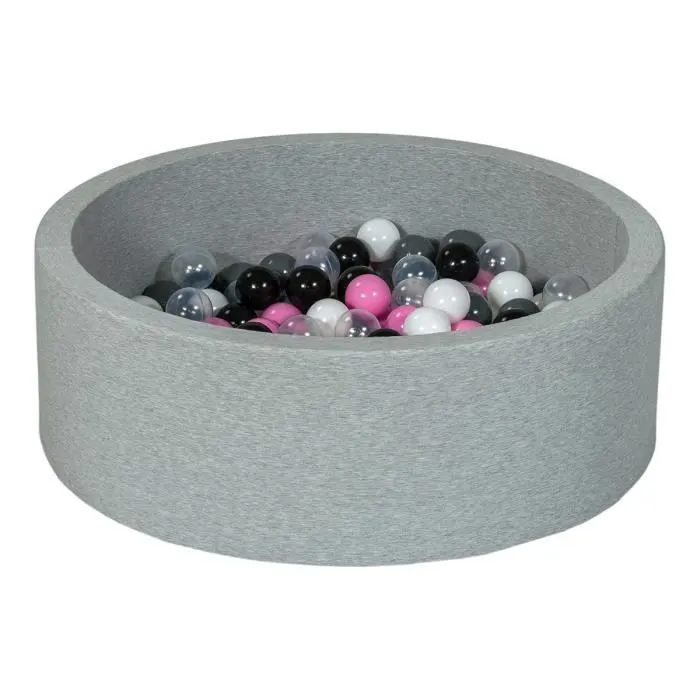 Piscine à balles - Velinda - 24154 - Gris - Pour Enfant de 12 mois et plus - 200 balles incluses