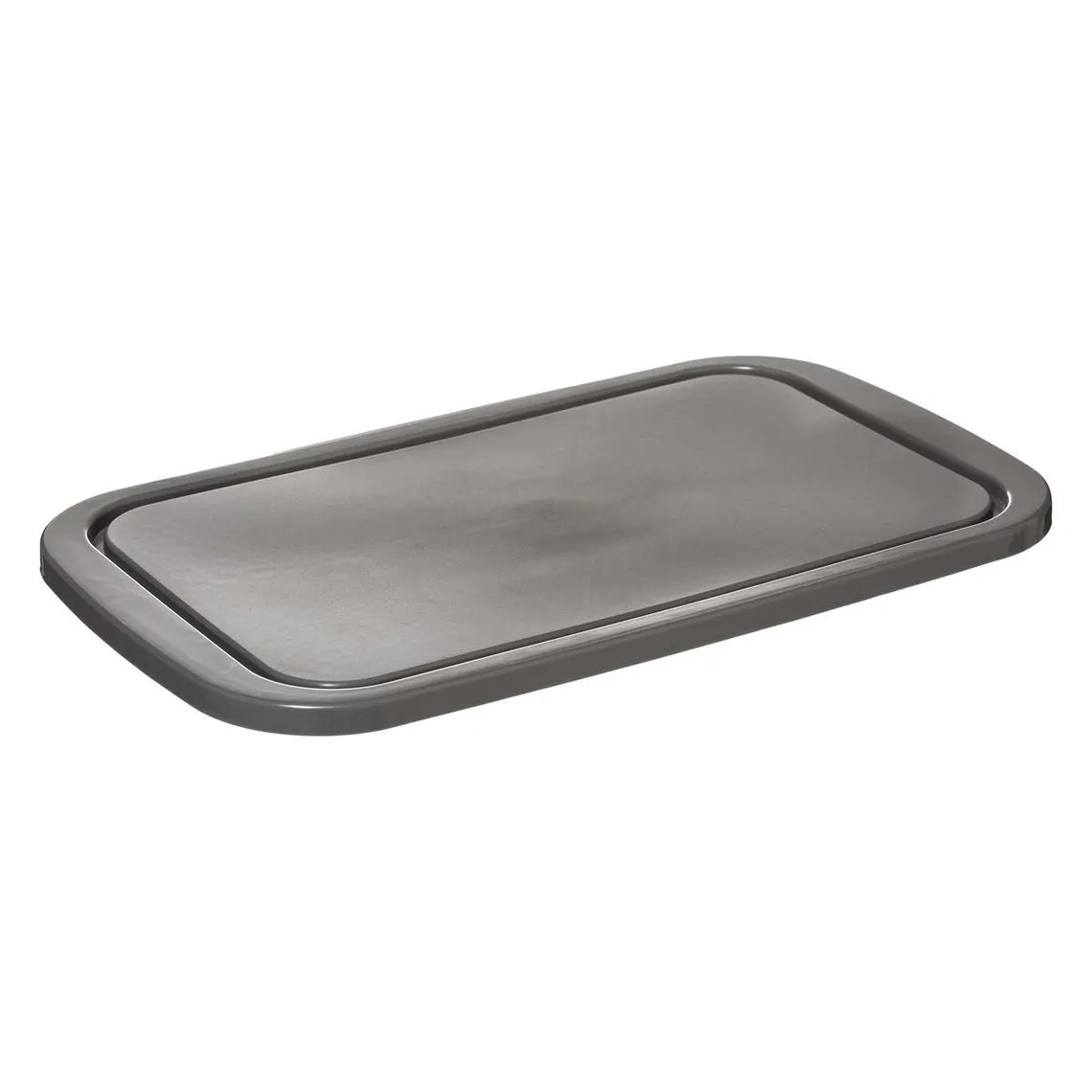 Plat rectangulaire  35x21cm en verre et couvercle gris | 3 Suisses