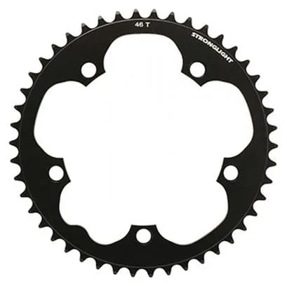 PLATEAU ROUTE 5BRA D.130 STRONGLIGHT DURAL 46DTS EXTERIEUR NOIR TYPE SHIMANO 8-9V.