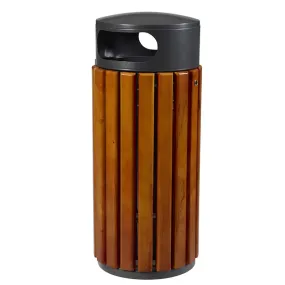Poubelle extérieure ZENO BOIS 60L - bois et gris manganese