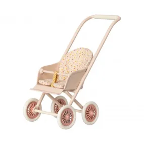 Poussette pour bébé souris (Micro) - Rose poudre - MAILEG - Perlin Paon Paon