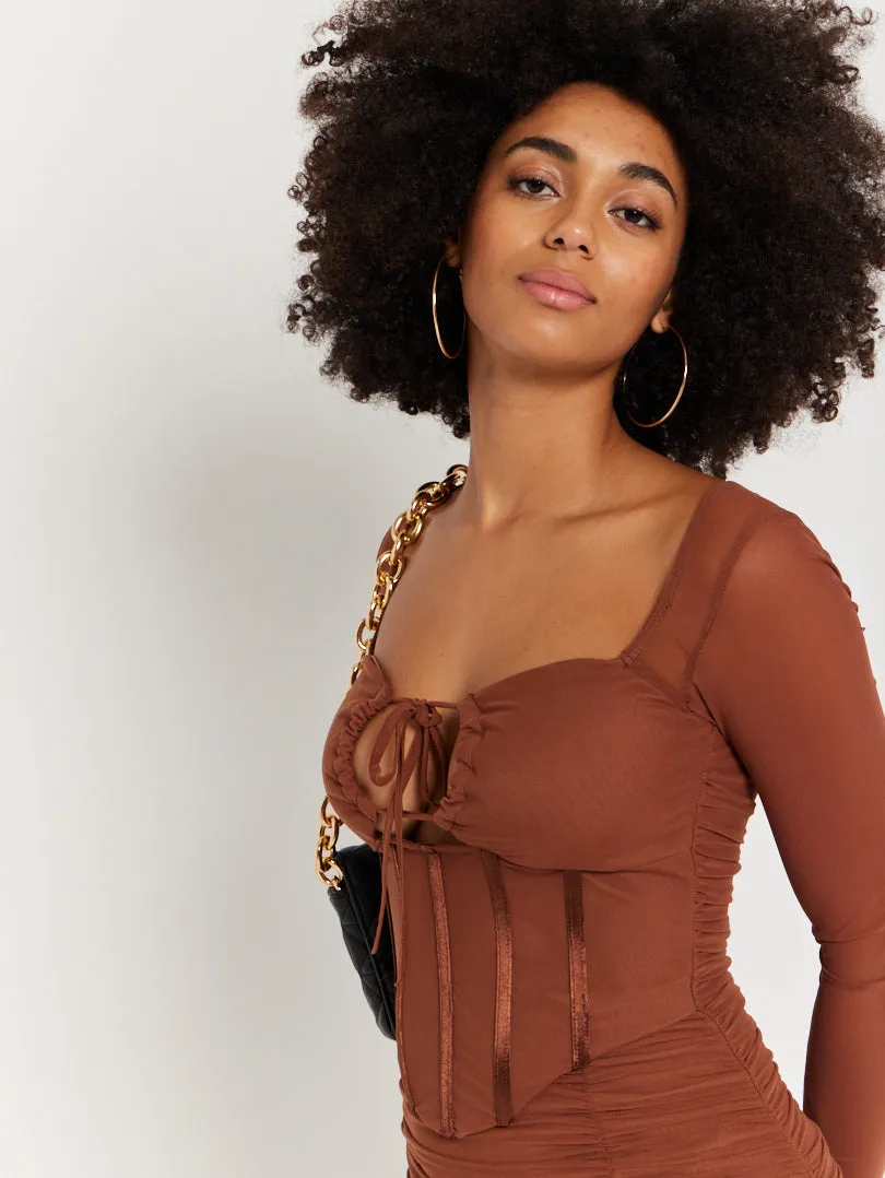 Robe corset rose fuschia