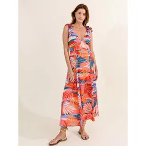 Robe longue bretelles nouées multicolore femme - Molly Bracken | wimod