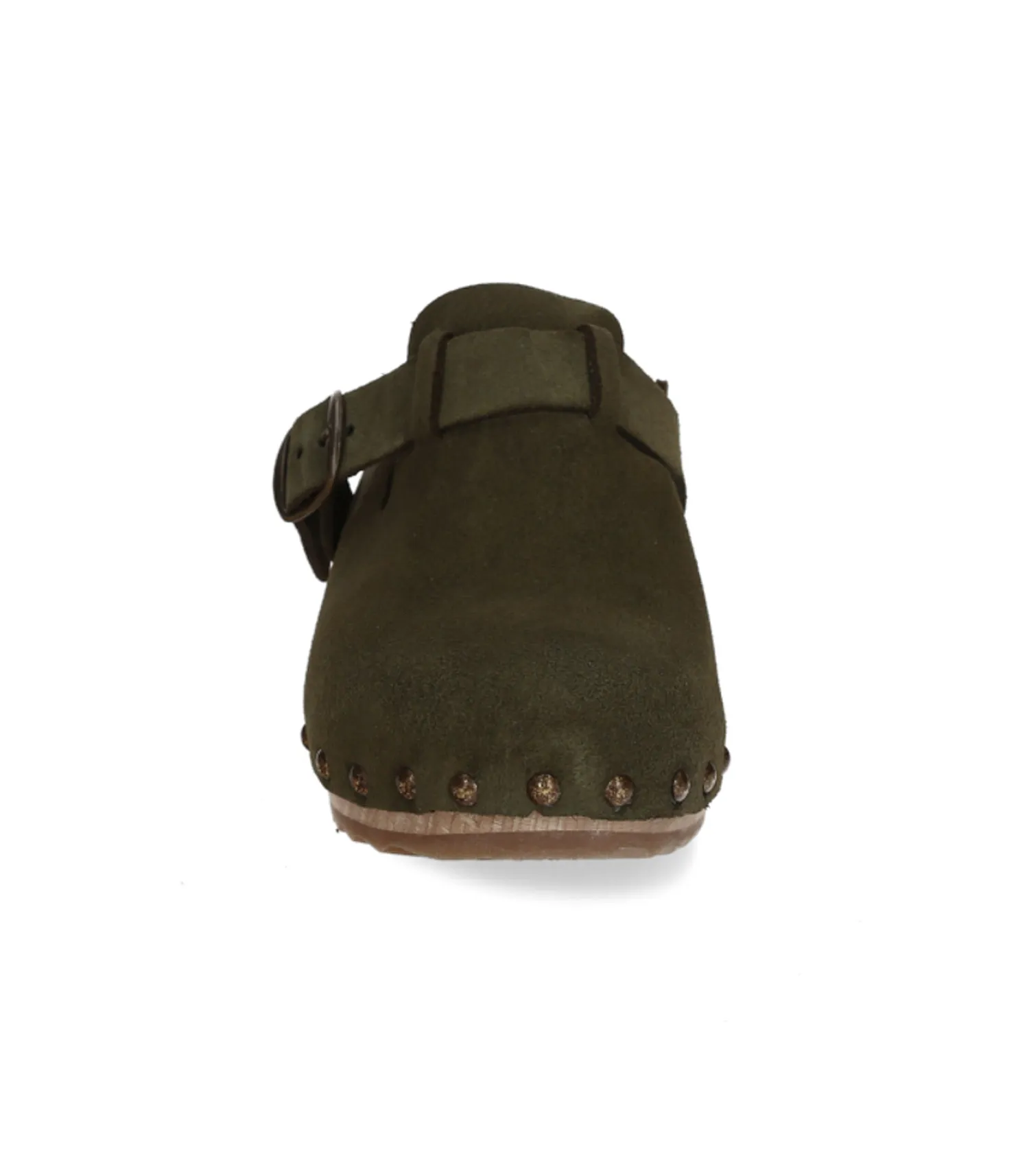 Sabots Clang Cuir Velours Kaki Bosabo - Jane de Boy