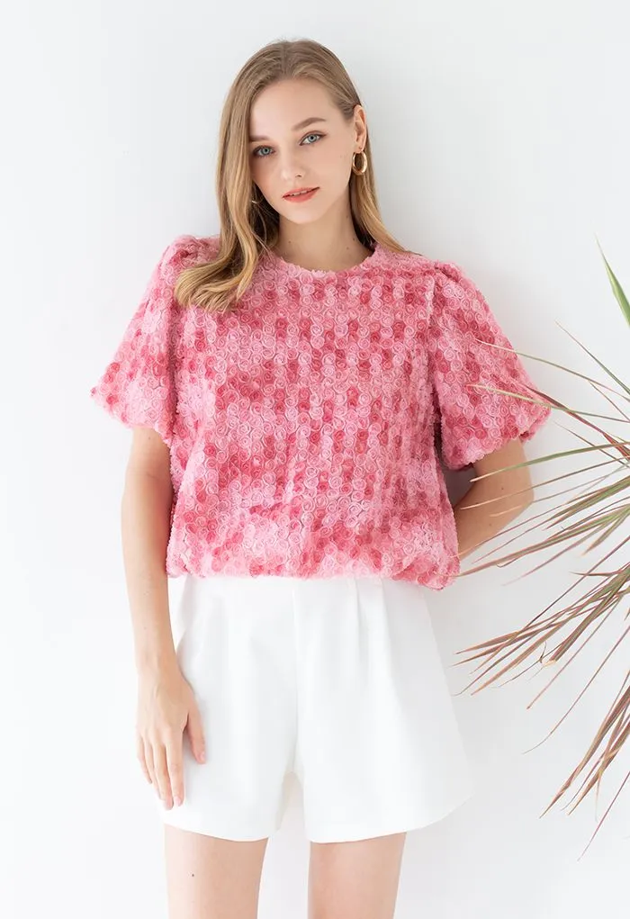 Short plissé à taille cousue en blanc