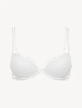 Soutien-gorge push-up couleur blanc cassé avec dentelle