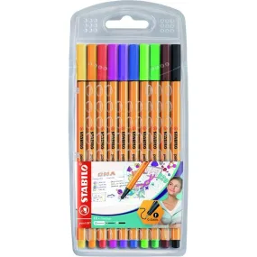 STABILO Point 88 - Pack de 10 feutres fins - 0.4 mm - couleurs assorties