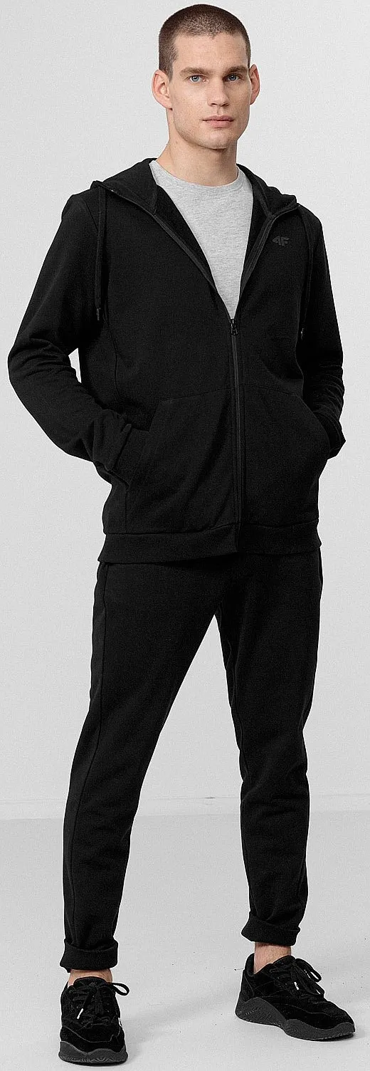 sweat-shirt 4F H4Z22-BLM353 Zip - 20S/Deep Black - men´s