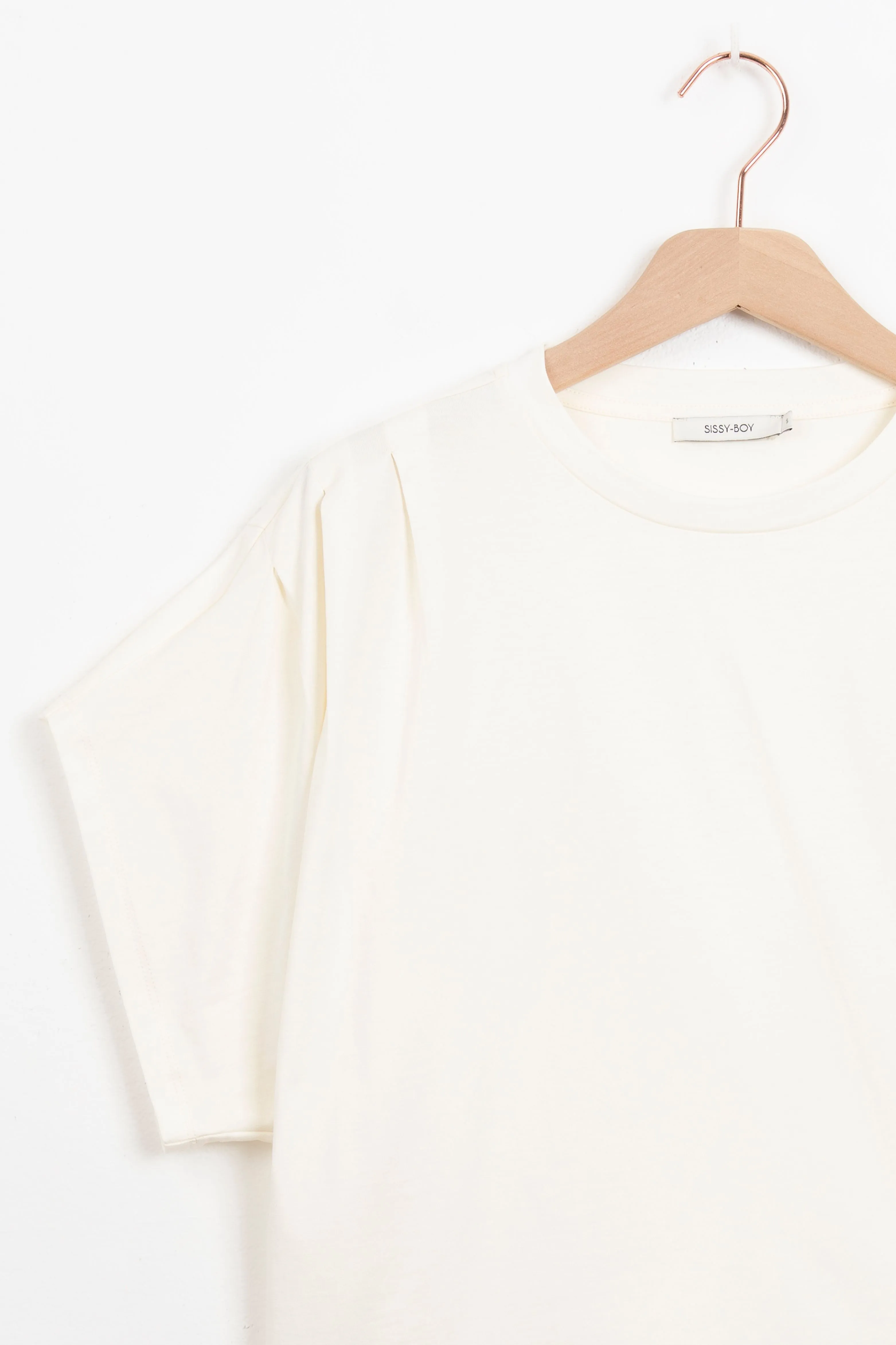 T-shirt avec détails plissés - blanc