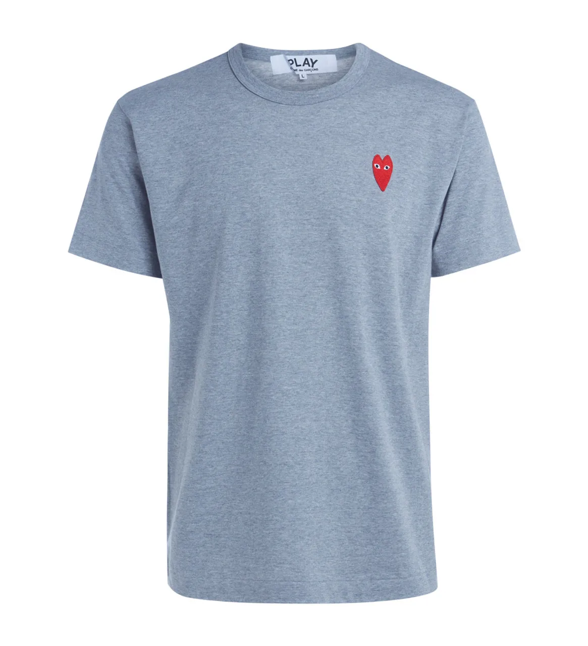 T-Shirt  Comme Des Garçons PLAY pour hommes gris mélangé avec cœur rouge