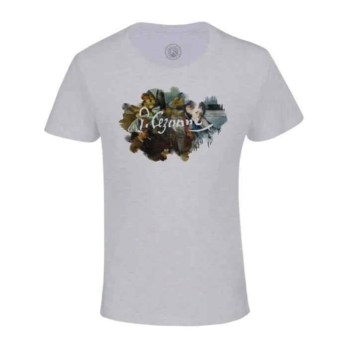 T-shirt Enfant Gris Cezanne Signature Peinture Impressionisme Peintre Célèbre Artiste