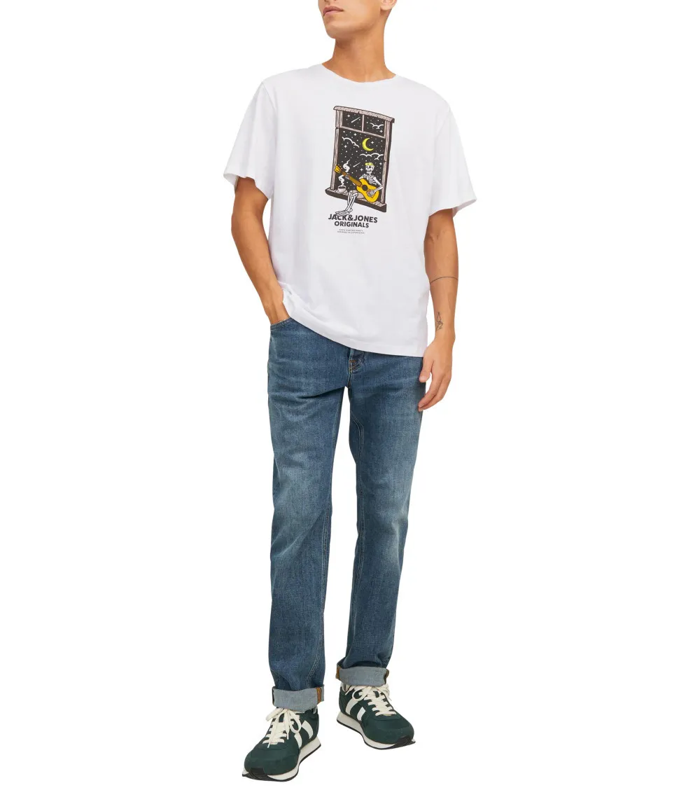 T-shirt Jack & Jones avec manches courtes et col rond blanc