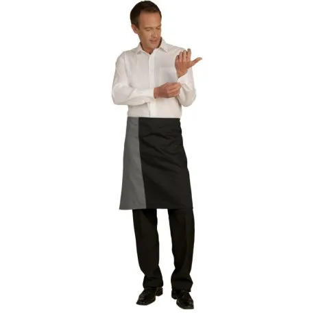 Tablier de Serveur Noir et Gris 65 cm polycoton - Talbot