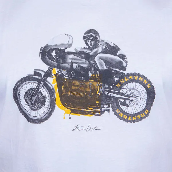 Tee shirt femme Helstons BM Girl blanc, Tee shirt moto femme