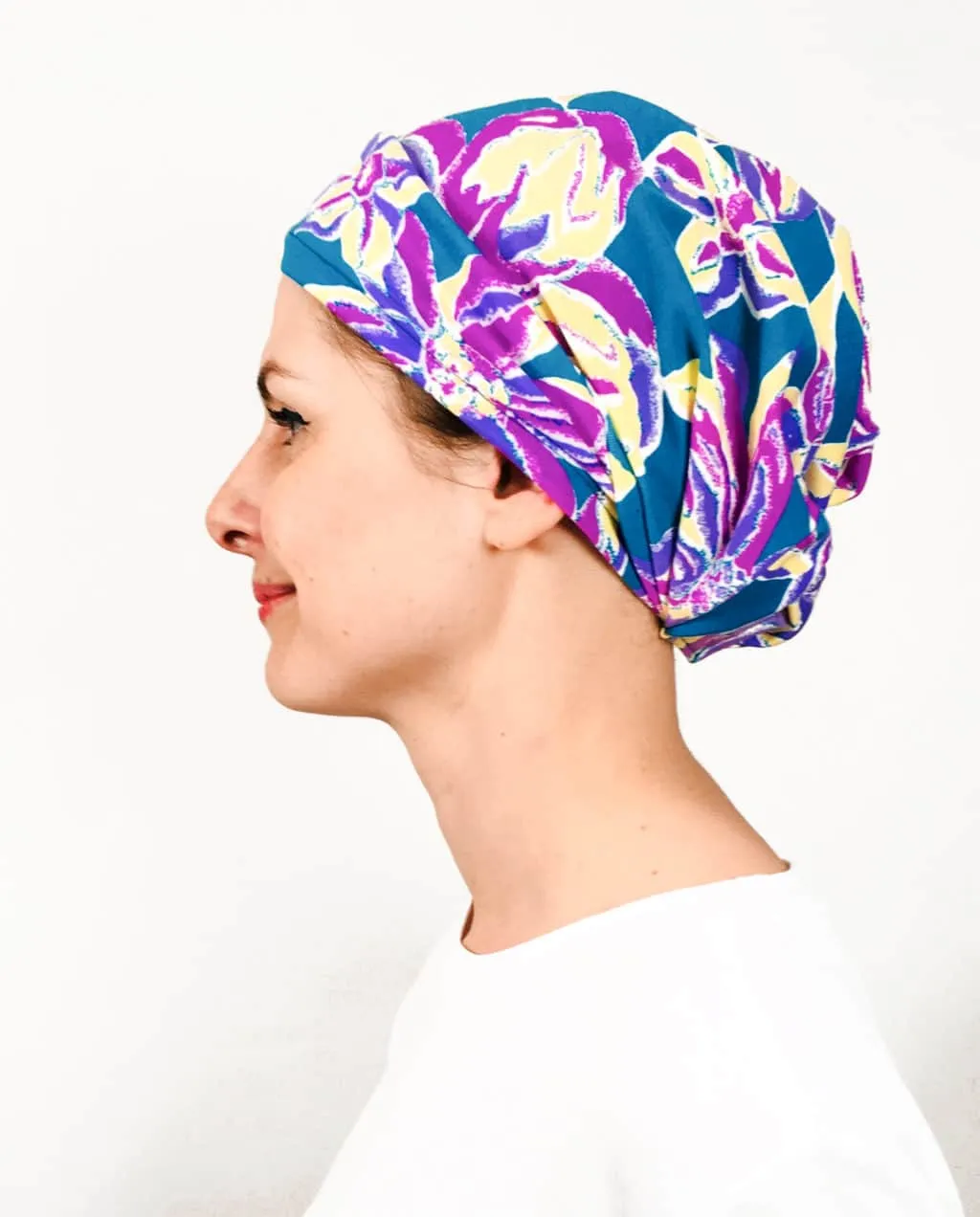 Turbans pour chimiothérapie Foudre assortis bleu et rose