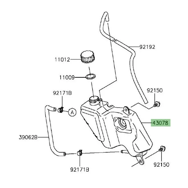 Vase d'expansion Kawasaki Er-6f (2012-2016) | Moto Shop 35