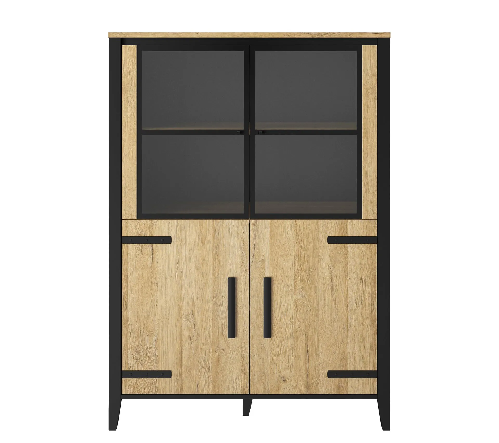 Vitrine CORK imitation chêne/noir