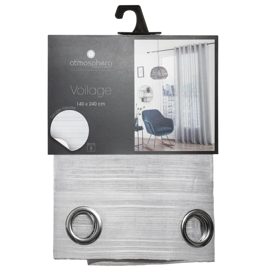 Voilage Louis Gris 140 x 240 cm | 3 Suisses
