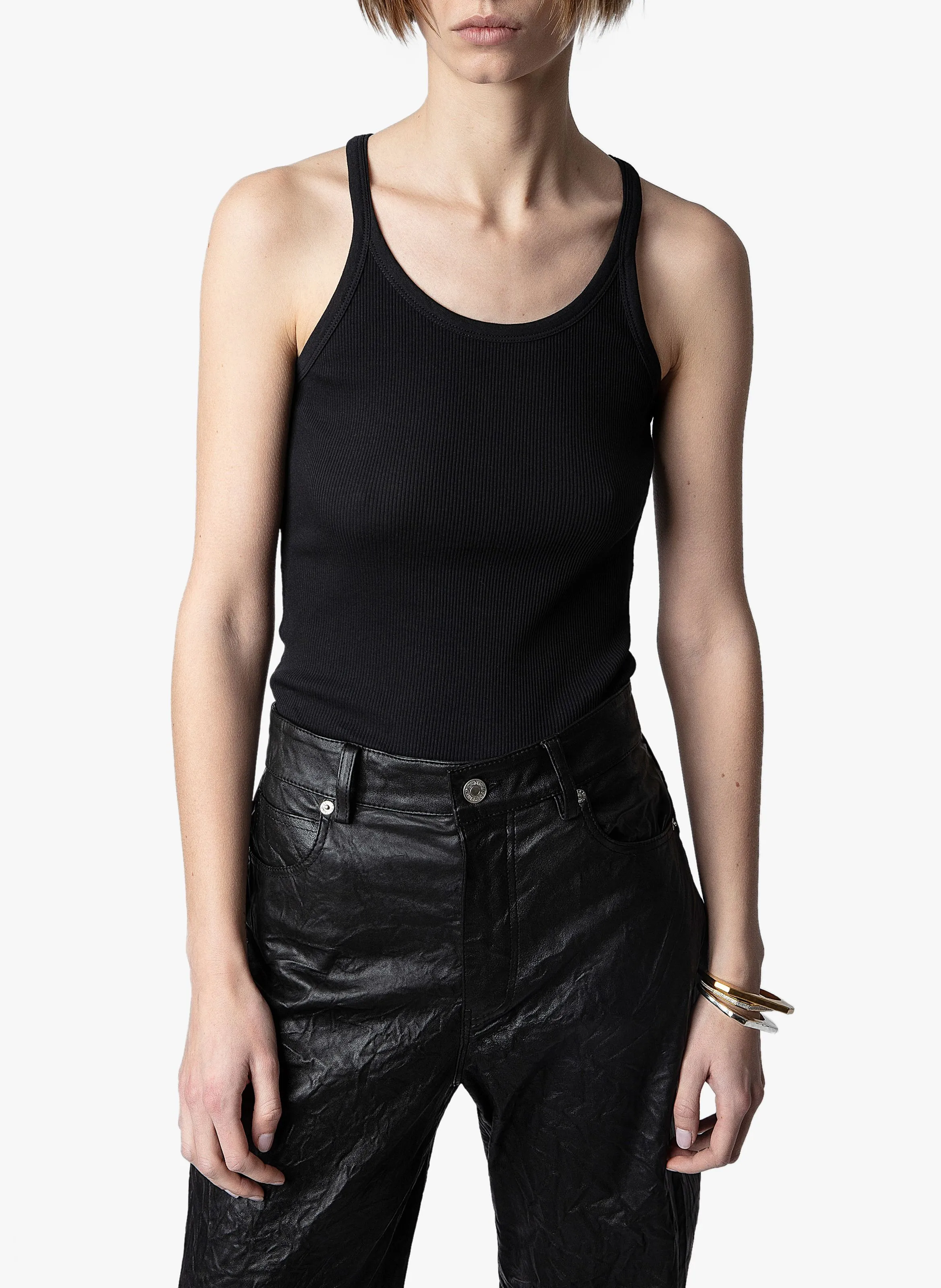 ZADIG&VOLTAIRE  Débardeur col rond en coton alba - Noir