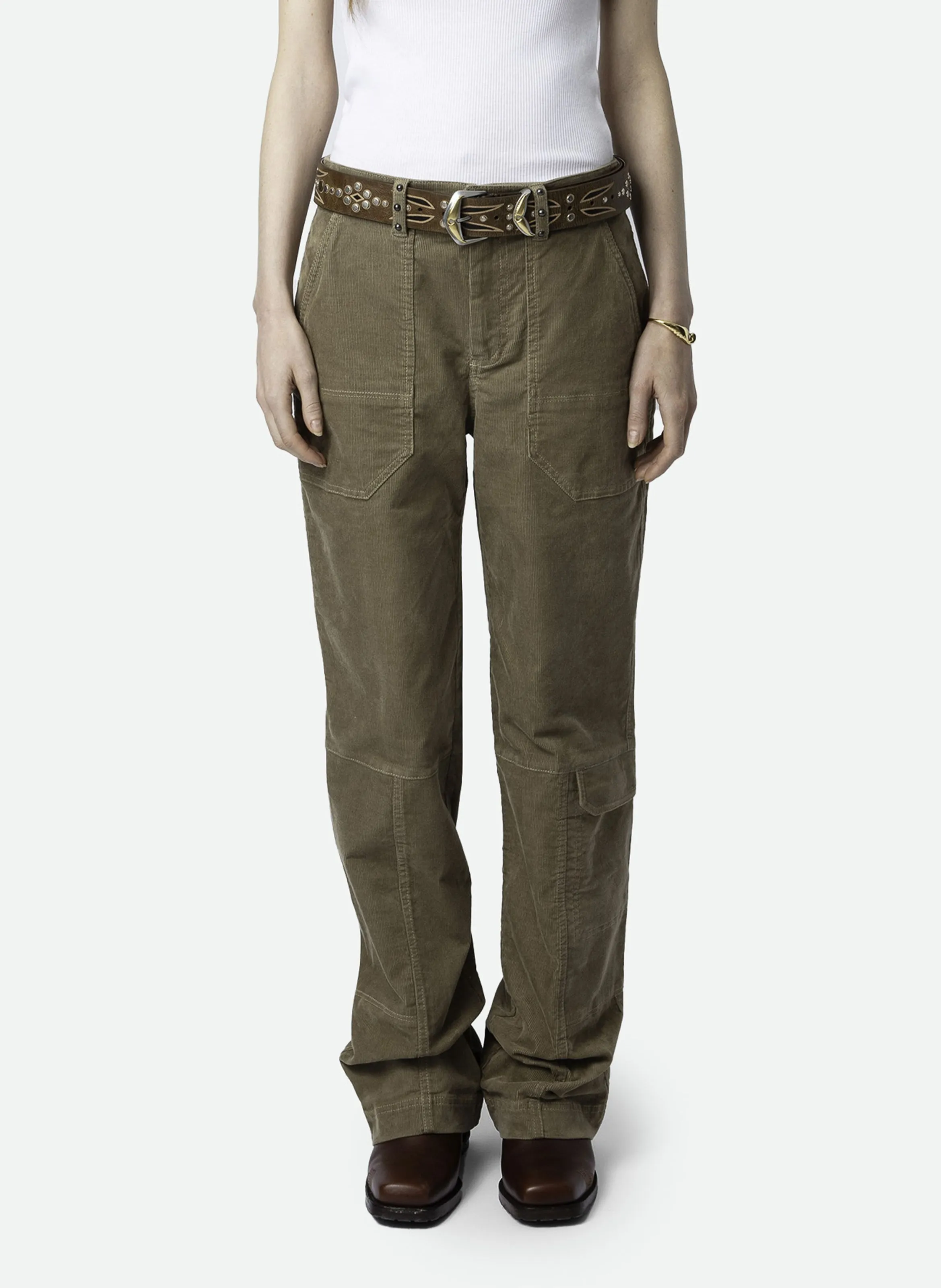 ZADIG&VOLTAIRE  Pantalon large en coton bio mélangé pepper - Beige
