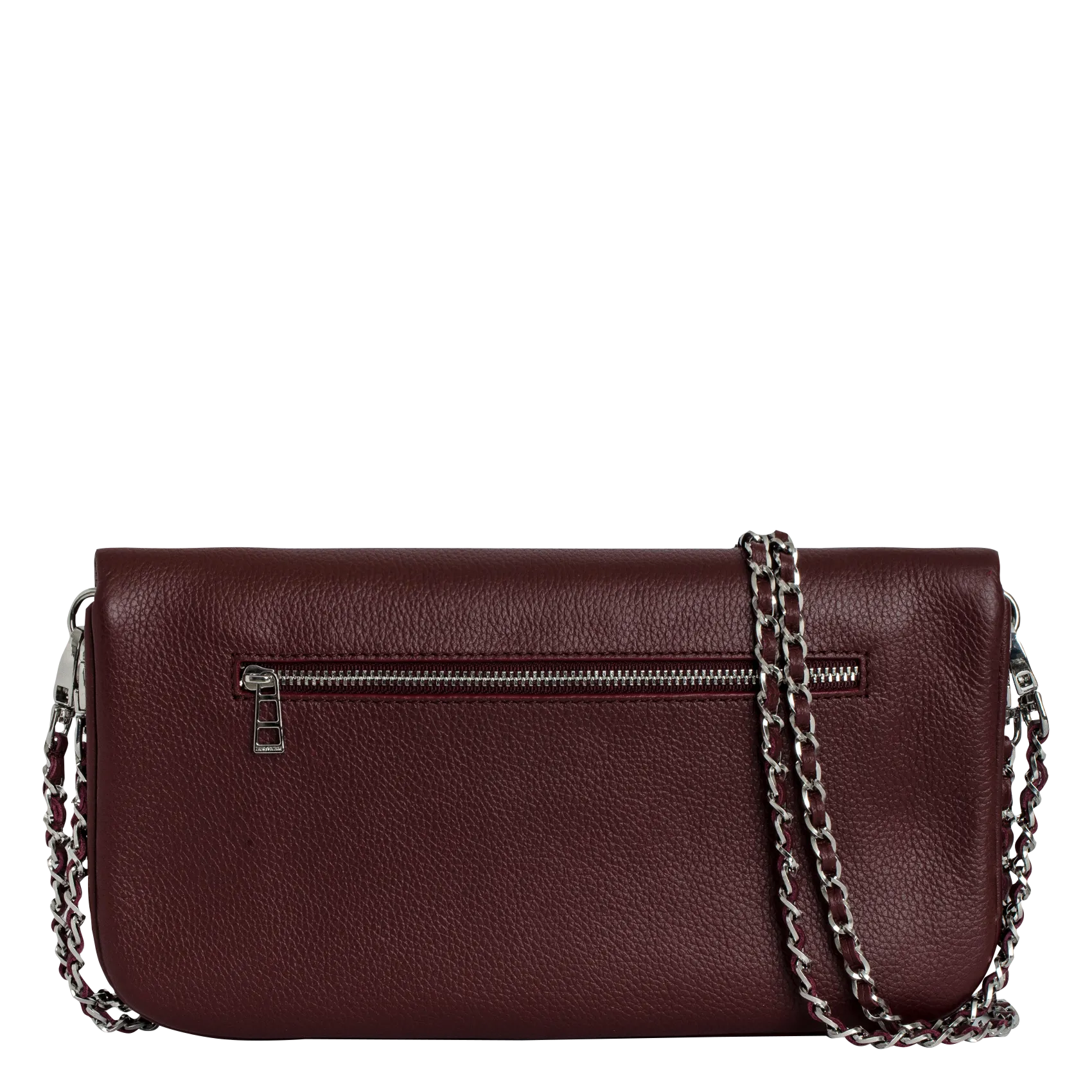 ZADIG&VOLTAIRE  Pochette en cuir chaînes en métal rock - Rouge