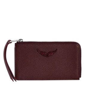 ZADIG&VOLTAIRE  Porte-cartes en cuir velours zv card - Rouge