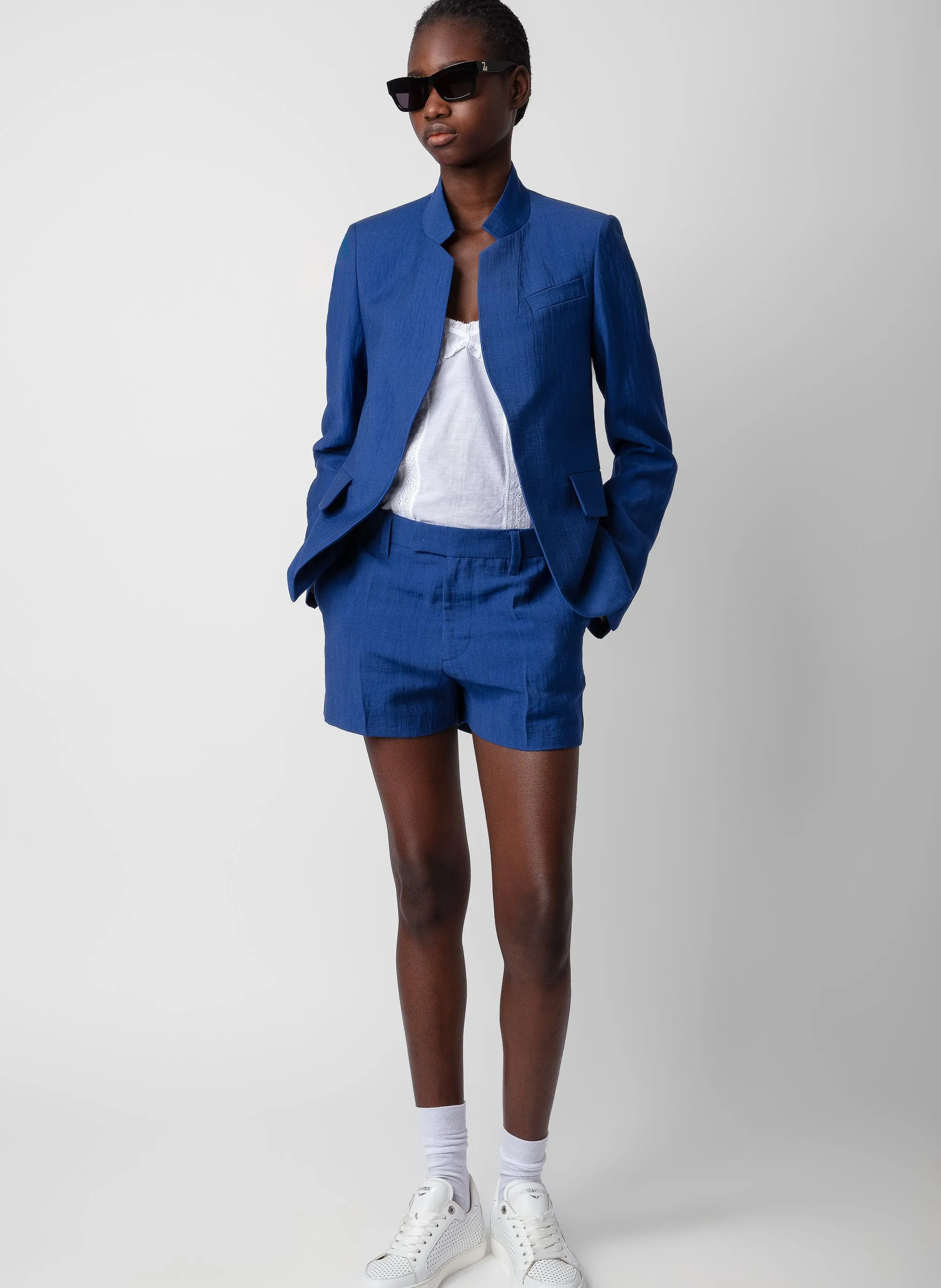 ZADIG&VOLTAIRE  Short droit en lin mélangé please - Bleu