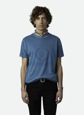 ZADIG&VOLTAIRE  Tee-shirt droit col rond en coton bio sérigraphié jimmy - Bleu