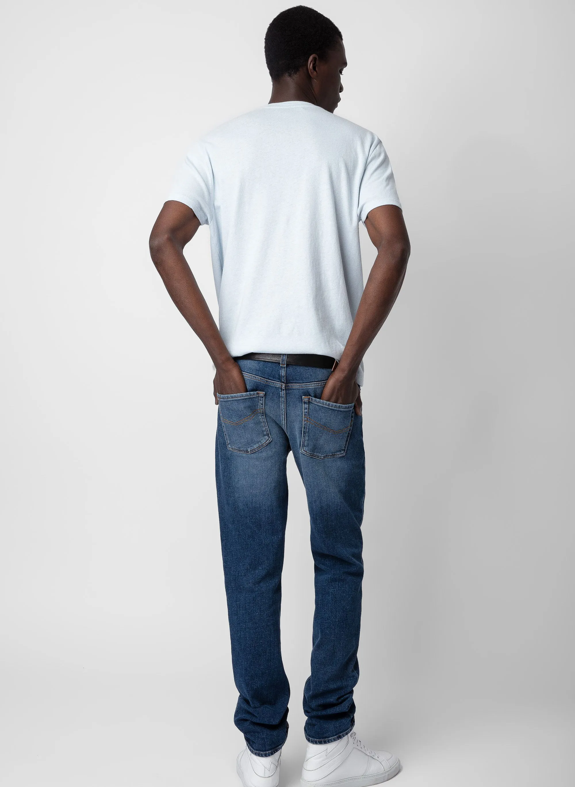ZADIG&VOLTAIRE  Tee-shirt droit col rond en coton mélangé jetty - Bleu