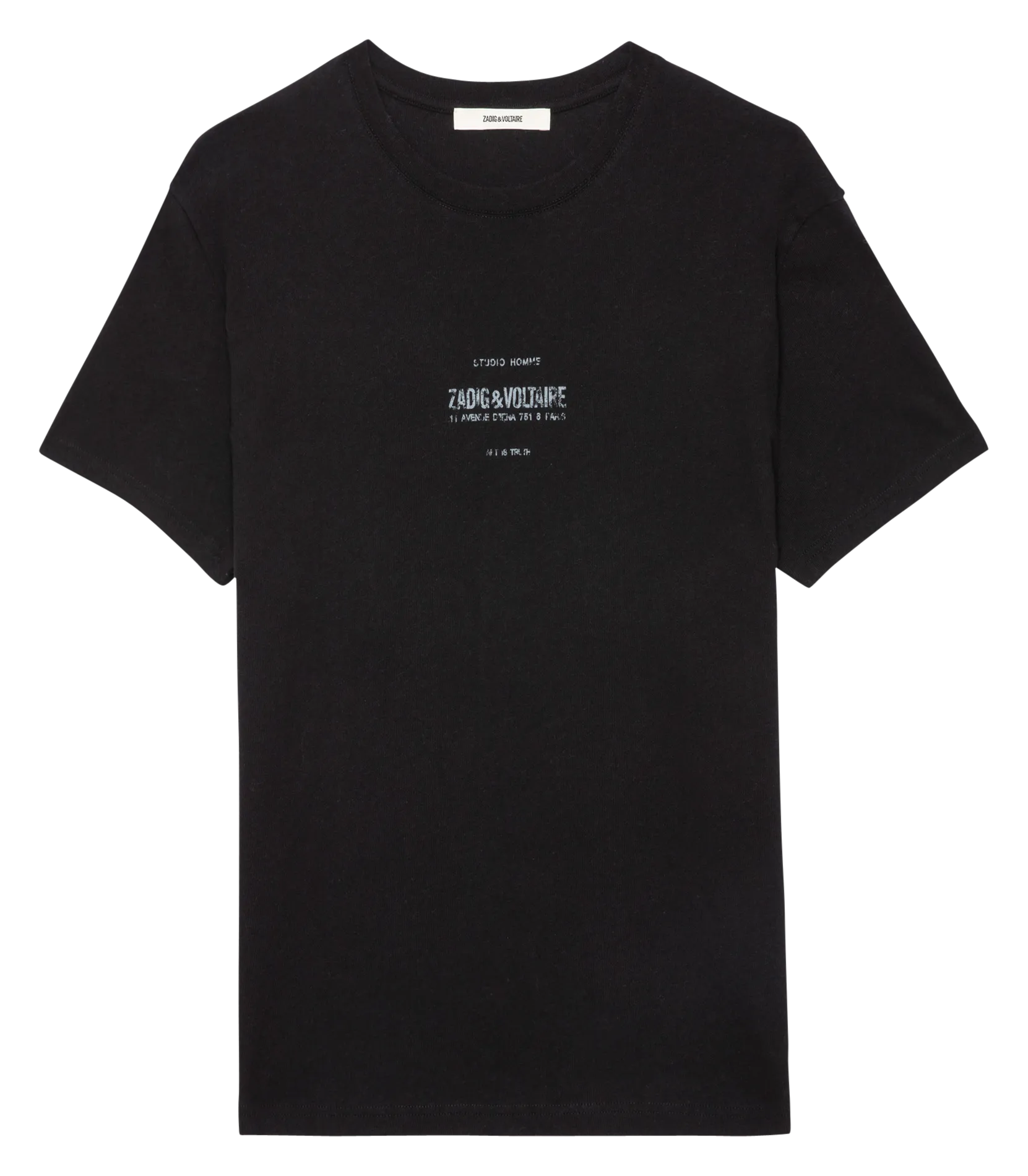 ZADIG&VOLTAIRE  Tee-shirt droit col rond en coton mélangé jetty - Noir