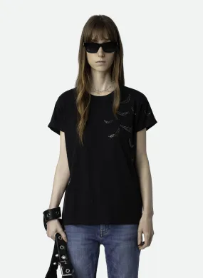 ZADIG&VOLTAIRE  Tee-shirt manches courtes en coton et lin mélangés anya - Bleu