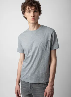 ZADIG&VOLTAIRE  Tee-shirt regular-fit en coton flammé stockholm - Gris