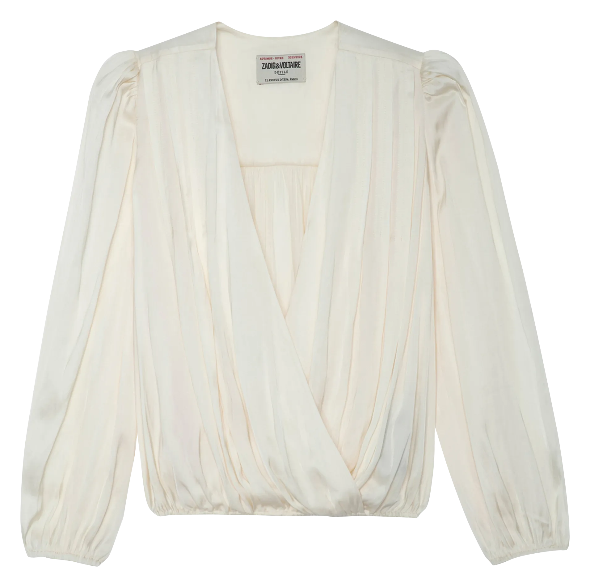 ZADIG&VOLTAIRE  Top court à encolure v drapé en satin tyfon - Multicolore